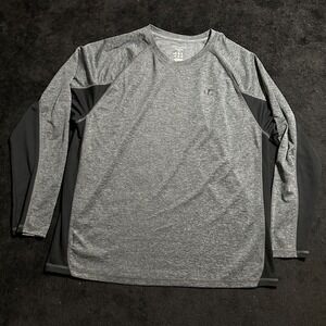 Champion Shirt Men 2XL Double XL Powertrain Vapor Heather Grey Black Performance